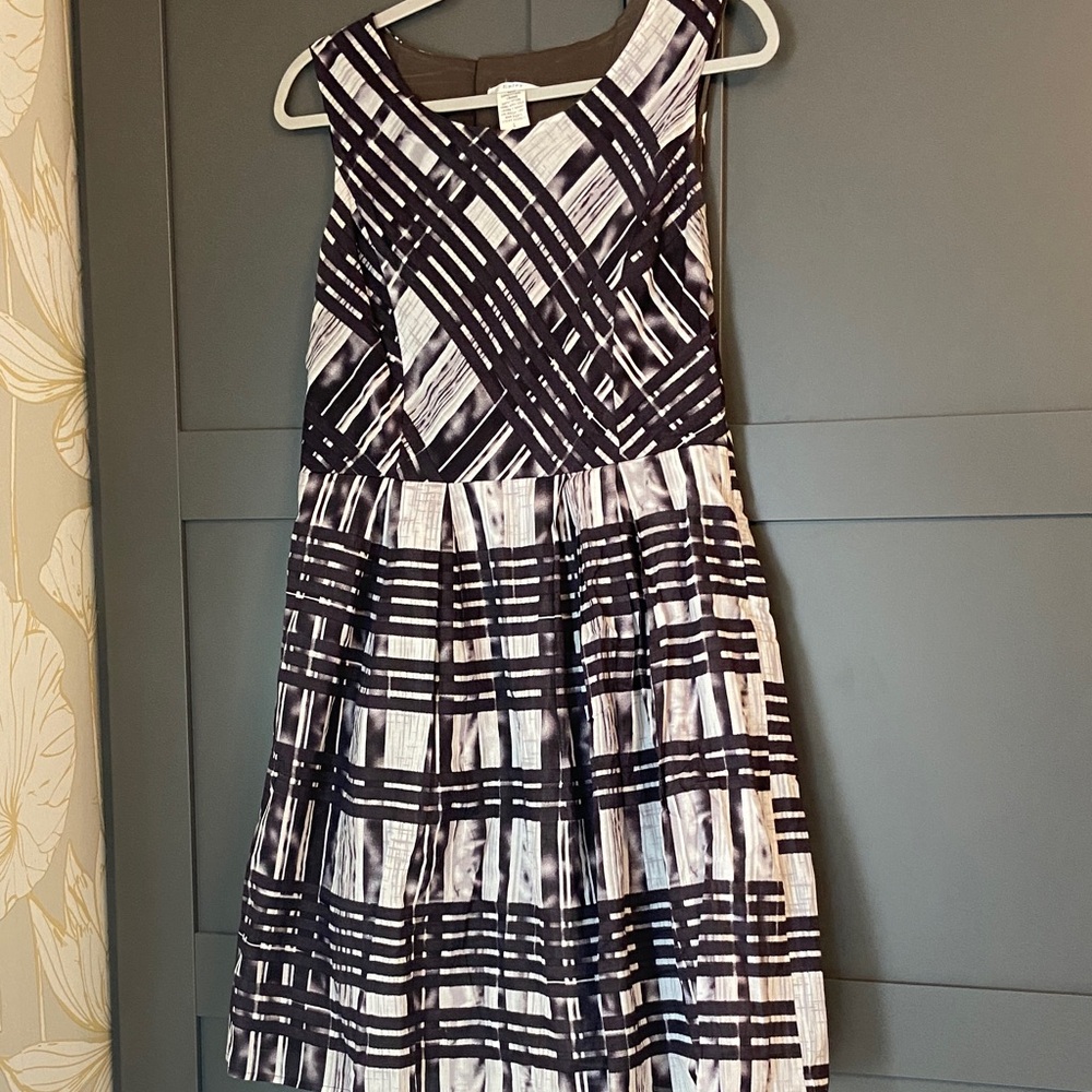 Esley Black and White Plaid Dress